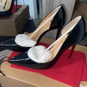 BRAND NEW LOUBOUTIN IRIZA 100 BLACK PATENT *NEVER WORN*